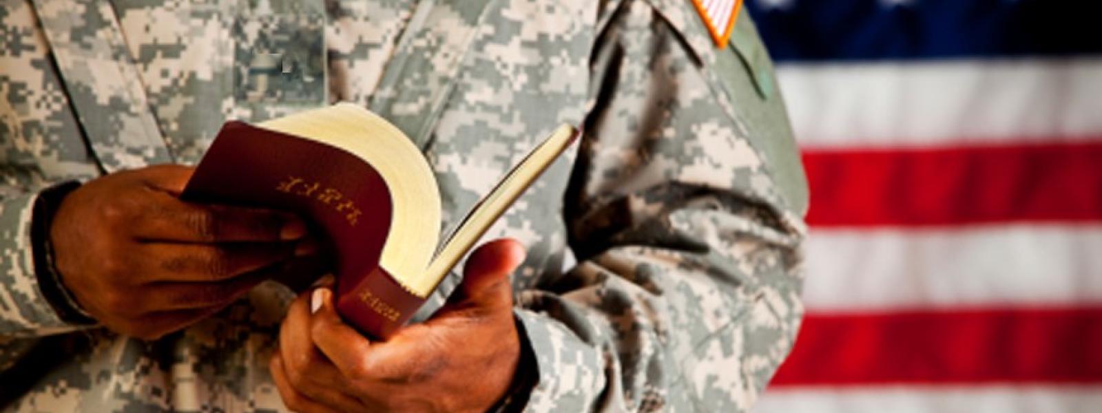 Soldier with Bible.